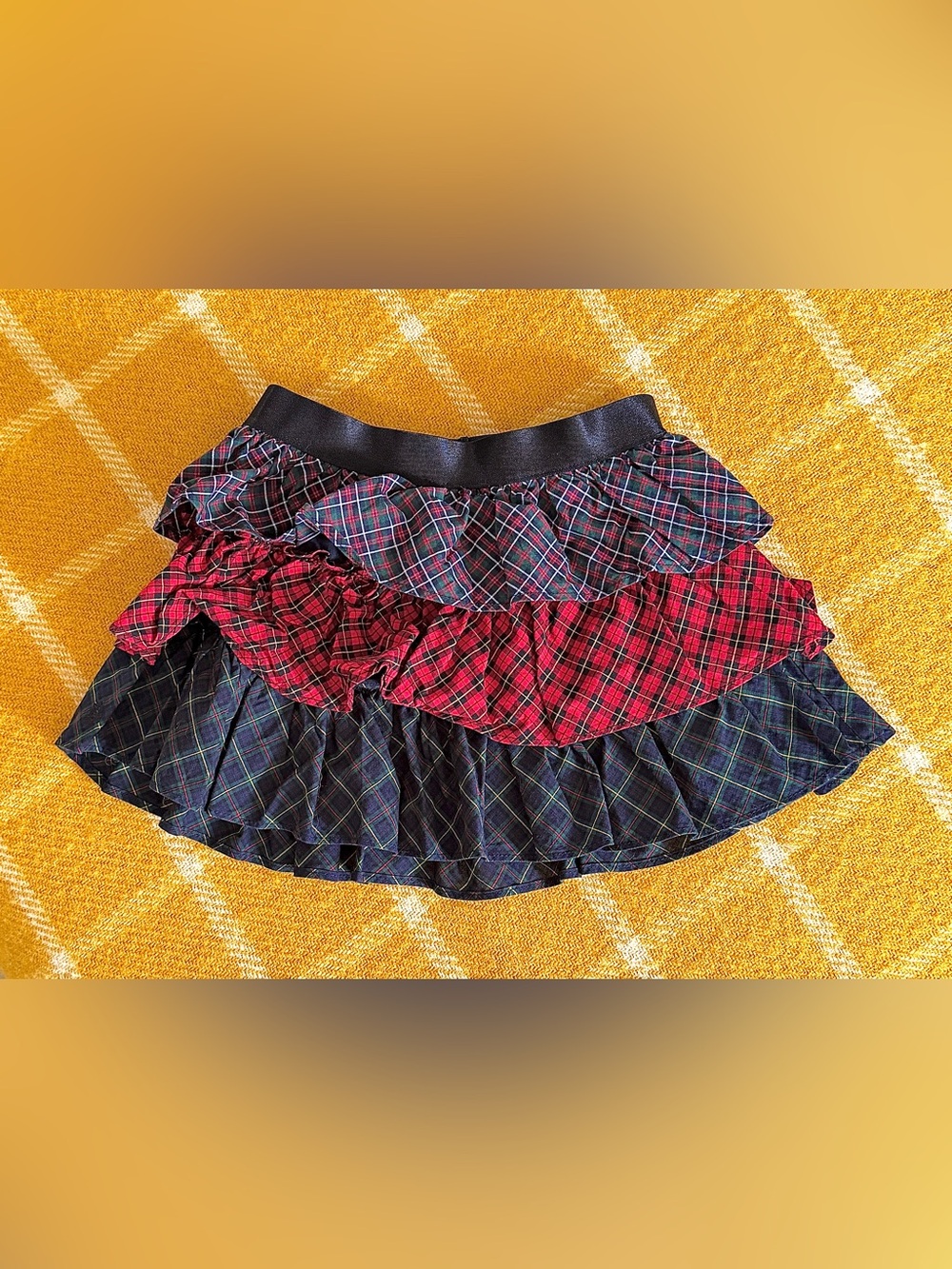 Polo Ralph Lauren Mixed-Plaid Tiered Cotton Skirt